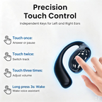 Open-Ear Bone Conduction Wireless Earbuds Bluetooth 5.4 with Smart Charging Case