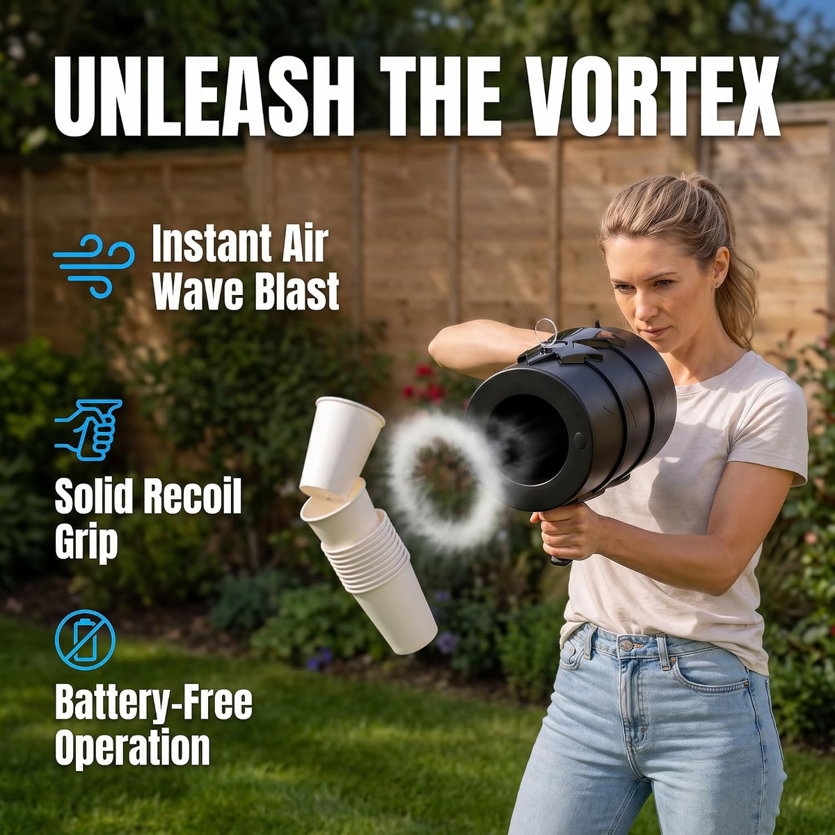 Handheld Single Shot Air Cannon Blaster Toy Black