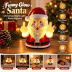 Funny Glow Santa Christmas Night Light Resin Figurine Wall Tabletop