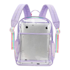 Clear Backpack for Girls Transparent Heavy Duty School Bag Purple Kids Stadium Backpack