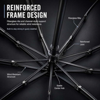 Creative Ring Buckle Windproof Automatic Folding Umbrella with UPF 50+ UV Protection