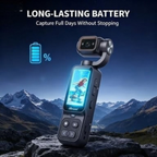 4K Pocket Gimbal Camera with Stabilization, Tracking, Rotatable Lens, Touchscreen