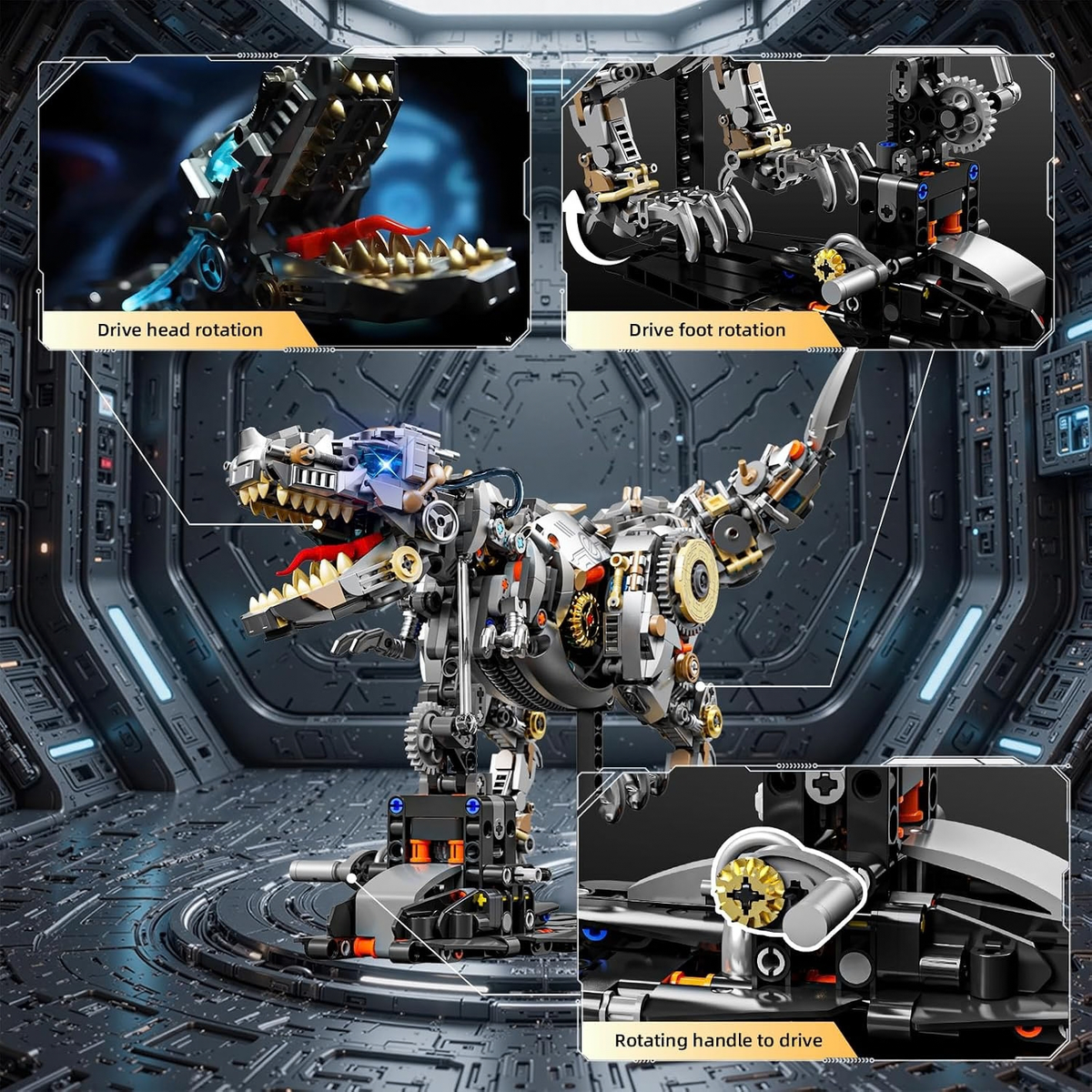 Mechanical Tyrannosaurus Building Blocks Set with LED Light
