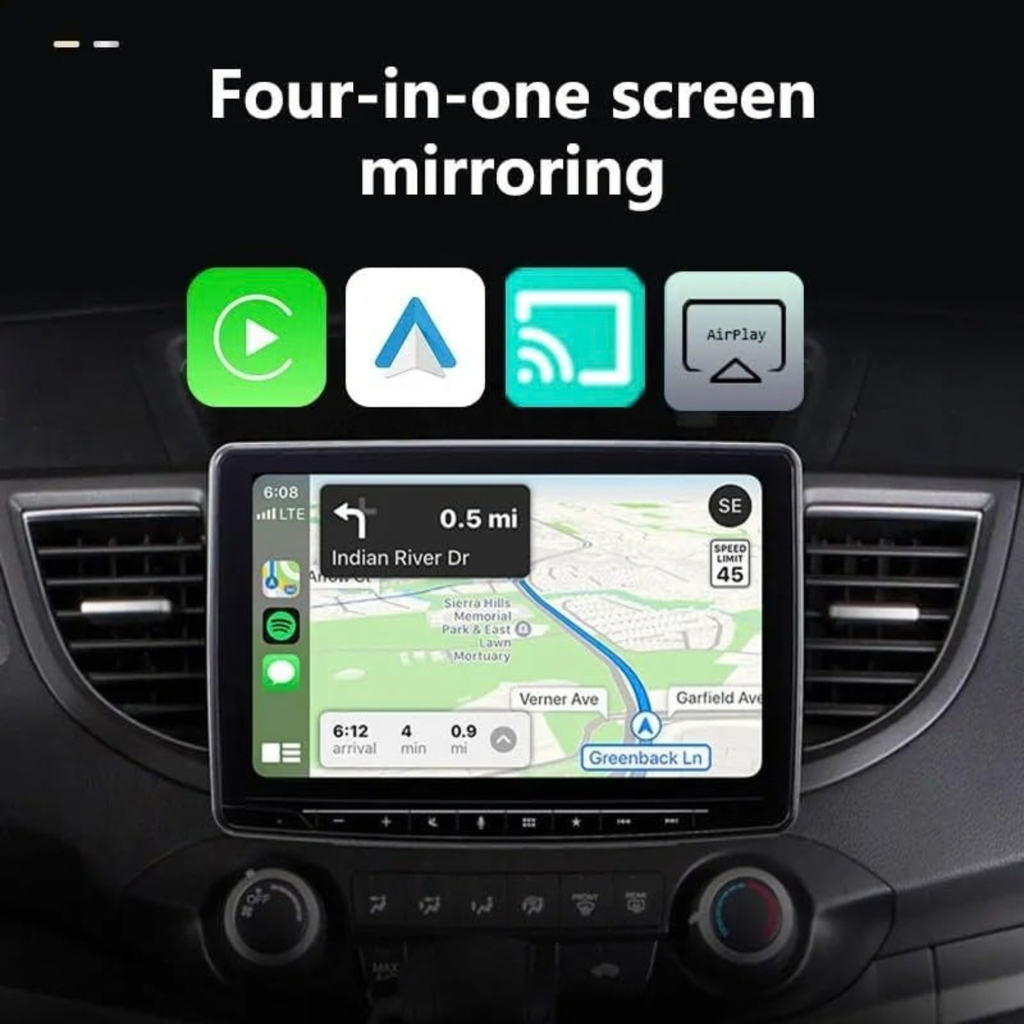 4-in-1 Wireless CarPlay Adapter for iPhone and Android Auto, Plug and Play