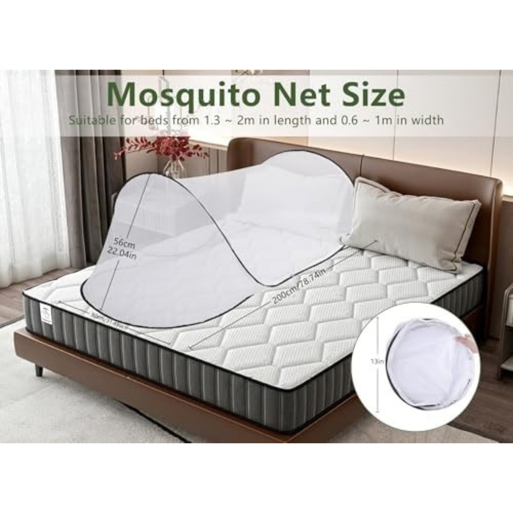 Gugxiom Pop Up Mosquito Net, Portable Foldable Camping Mosquito Net(Black)