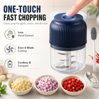 Mini Electric Garlic Chopper, 6-Blade Cordless Food Processor, 350ml