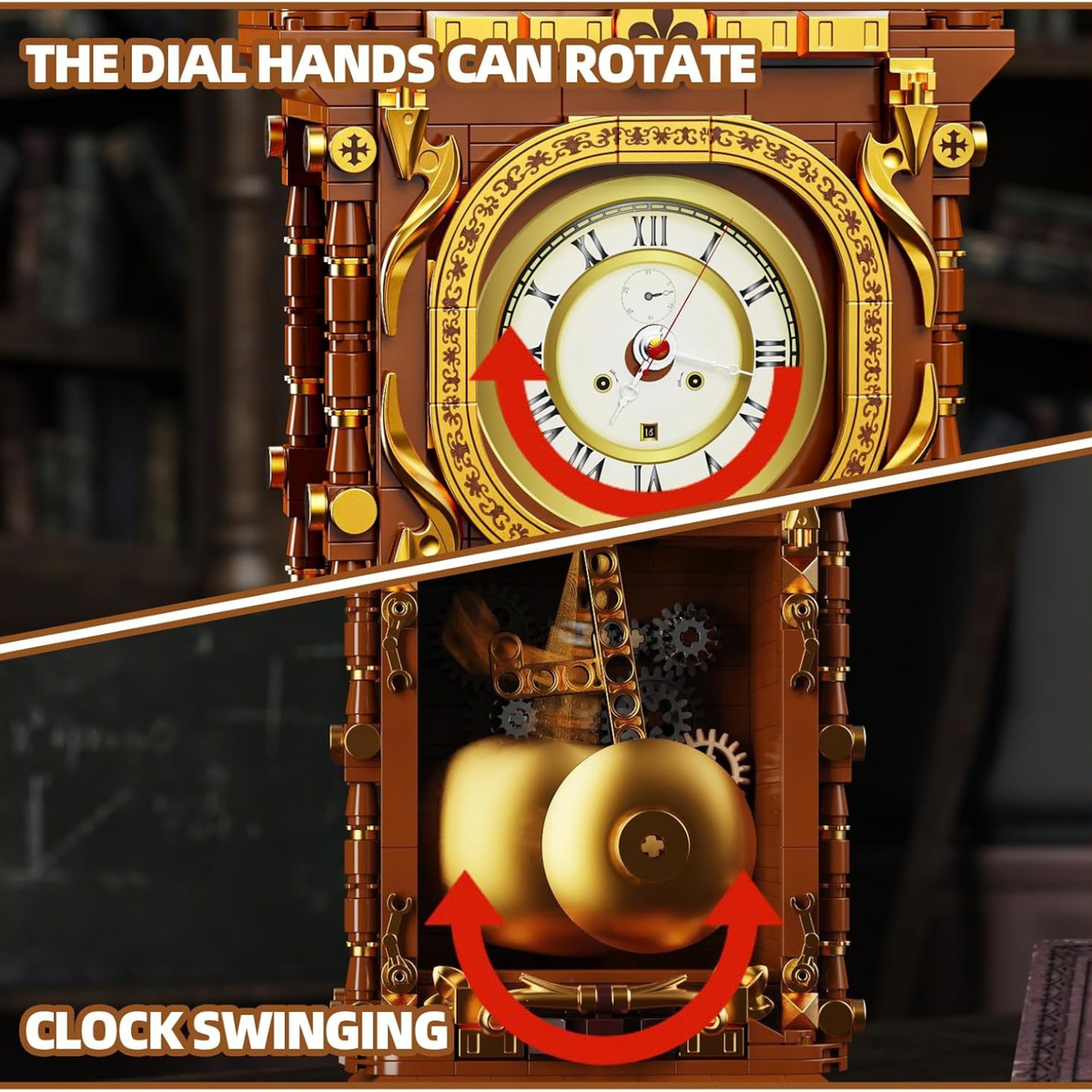 Vintage Mechanical Retro Pendulum Clock Building Block Set