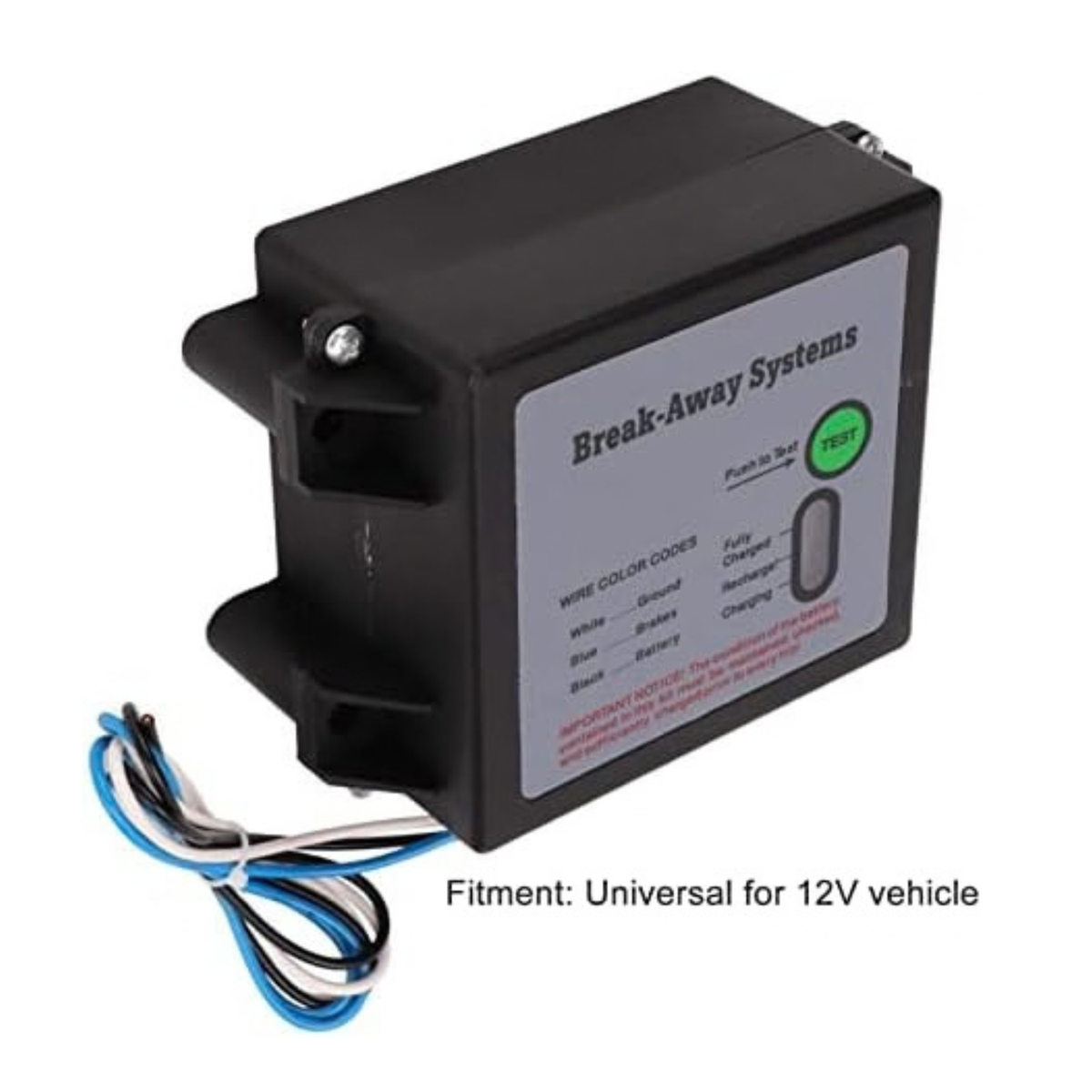 Trailer Brakes Breakaway Kit, Trailer Breakaway Kit, 12V Vehicle Universal Break Away System with 7 Box Battery Charger（Battery not included）