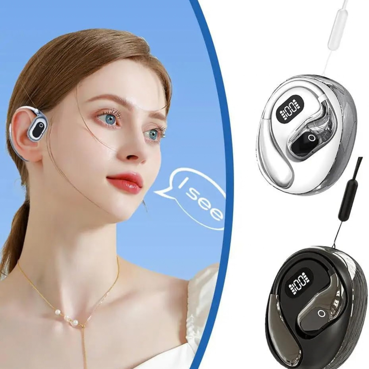 AI Translation Headphones, 138 Languages, Wireless Bluetooth Earbuds, Open-Ear Translator