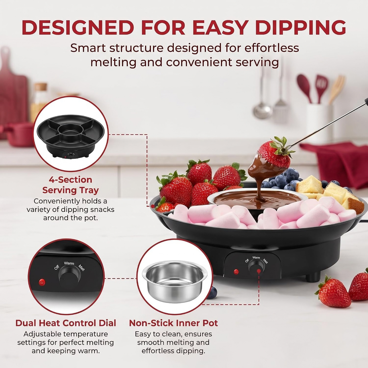 Caramel Apple Lazy Susan,Electric Chocolate Fondue Pot