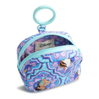 Vera Bradley Women's Disney Premium Cotton Zip Earbud Bag Charm – Zipper Pouch Keychain – Jasmine Medallions
