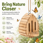 Butterfly Houses for Outside, Hanging Butterfly House Wooden Shelter (1PC)