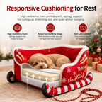Christmas Dog Sleigh Bed, Santa Sleigh Plush Pet Sofa for Dogs & Cats