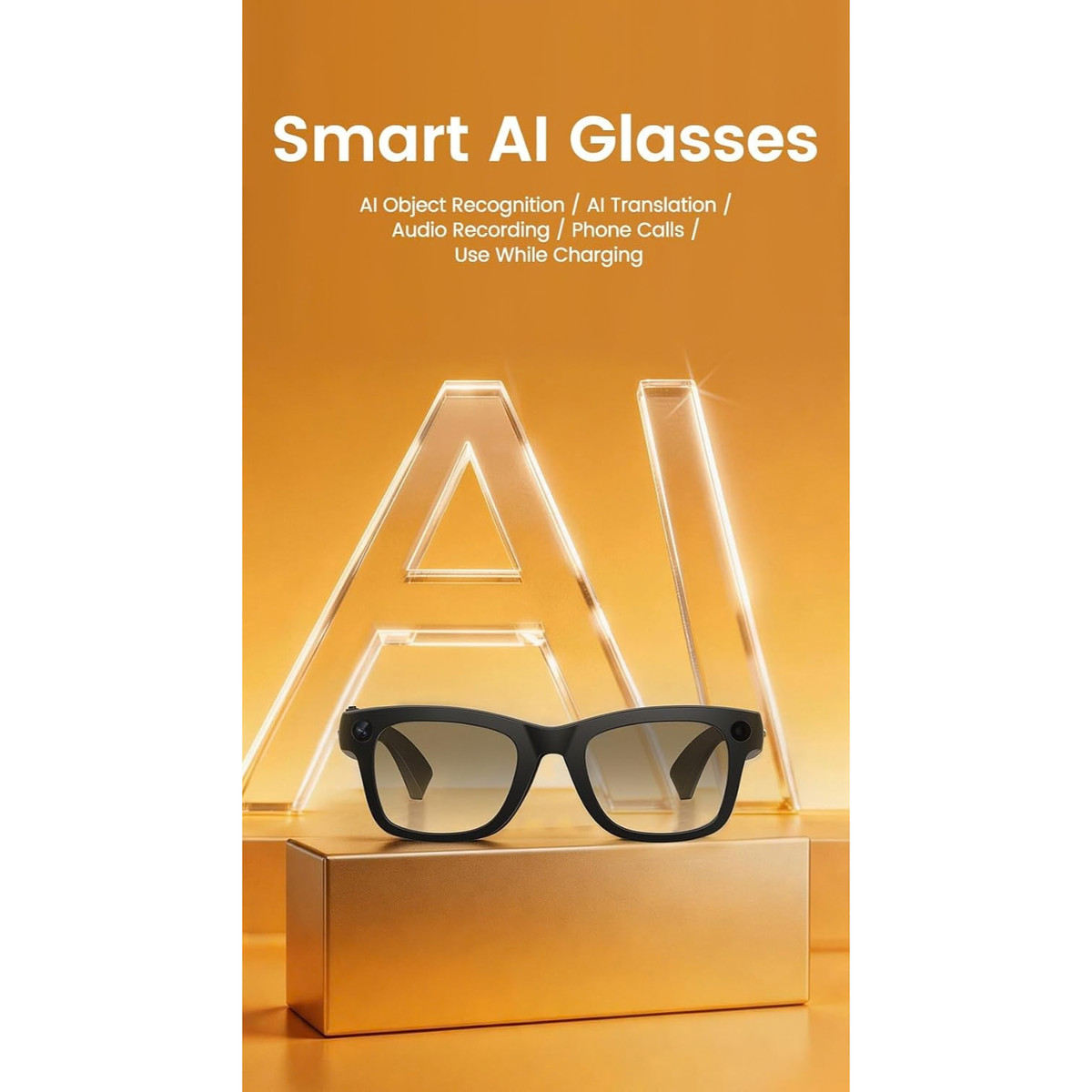 AI Smart Glasses with 8MP Camera, HD Video, ChatGPT AI Assistant and Translation