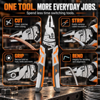 9" Ratchet Self-Locking Wire Cutter, Heavy-Duty Ratchet Lineman's Pliers