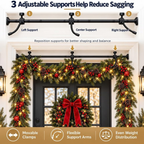 Garland Hanger for Front Door, Adjustable No Hardware Garland Hanger