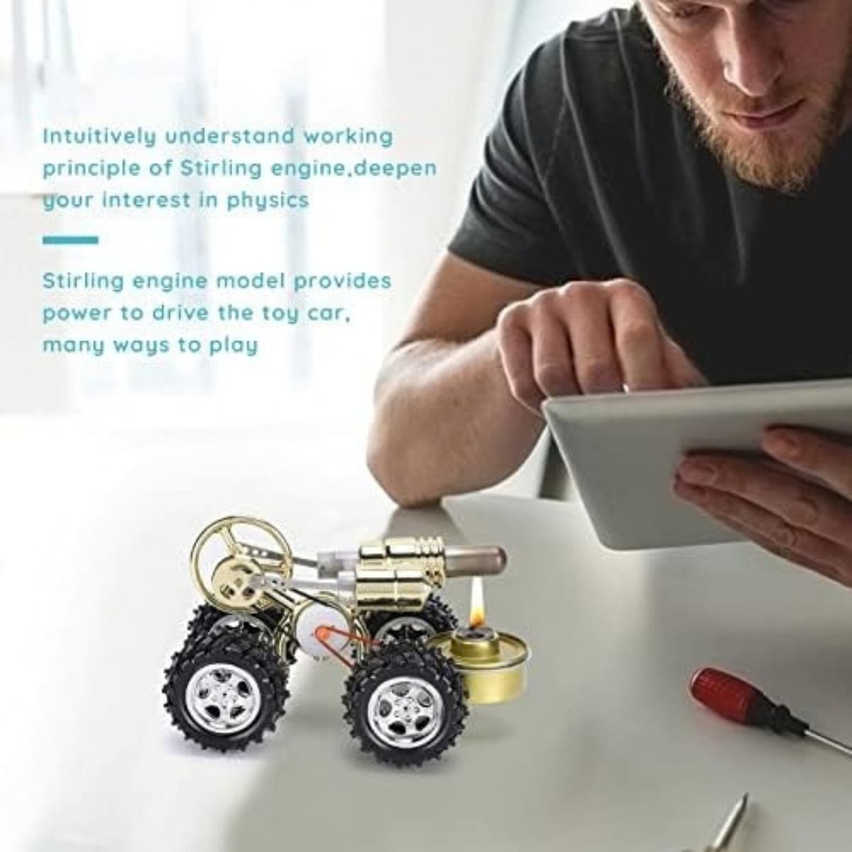 Gugxiom Hot Air Stirling Engine Kit, Mini Engine Kit