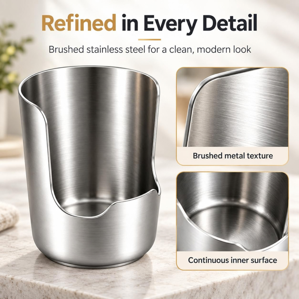 Thickened Stainless Steel Utensil Organizer, 2-in-1 Spoon & Lid Holder