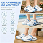 Summer Sandals & Clogs for Men/Women – EVA Arch Support Non-Slip Shoes (White-blue)