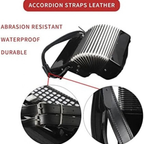 Black Accordion Straps, Leather Soft PU, Adjustable, 16-120 Bass, Comfortable, Durable