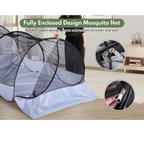 Gugxiom Foldable Mosquito Net, Portable Travel Mosquito Net Pop Up for Single Bed, for Bedroom, Outdoor, Camping (Gray Background with Black mesh)