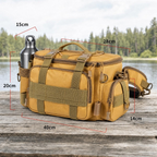Fishing Tackle Bag, Water-Resistant Oxford Cloth Gear Storage Shoulder Bag