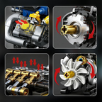 Mini V8 Engine Building Blocks Set, Mechanical Desk Display