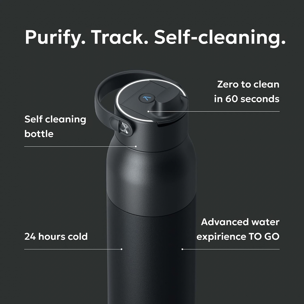 LARQ PureVis 2 Smart UV-C Self-Cleaning Insulated Water Bottle Filter Straw