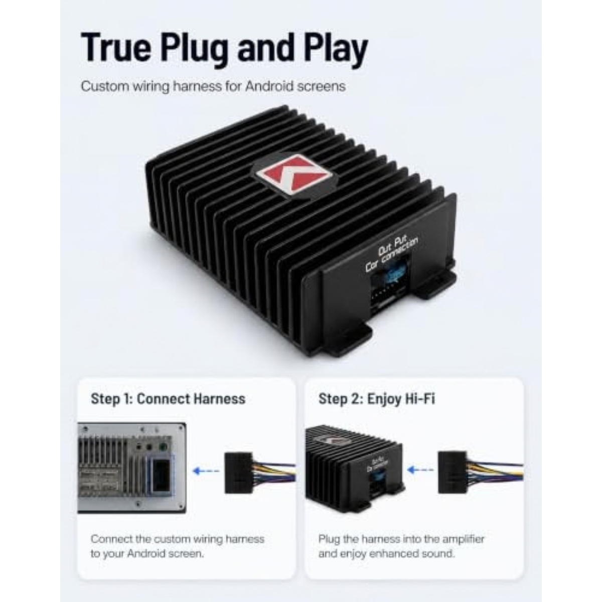 Gugxiom 4-Channel Car Amplifier, 80Wx4 Audio Modification Power Amplifier