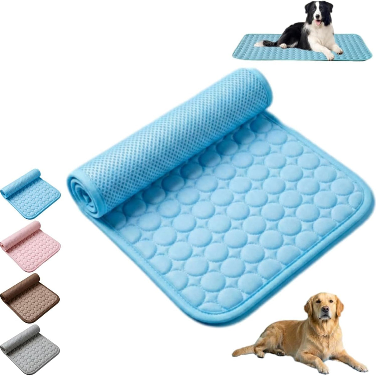 Dog Cooling Mat Gel-Free Washable Self Cooling Pad for Large Dogs & Cats