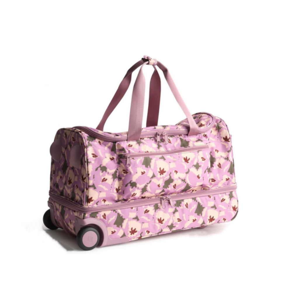 Foldable Rolling Duffel Bag with Wheels - 45L Lightweight Ripstop Travel Trolley Luggage