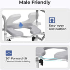 GAOBO Large Elevated Toilet Seat with Arms - Heavy Duty 400 lbs Aluminum Raised Toilet Seat Frame for Seniors, Handicap - 5 Height Adjustable Soft Padded Cushion Safety Rails, Post-Surgery Recovery
