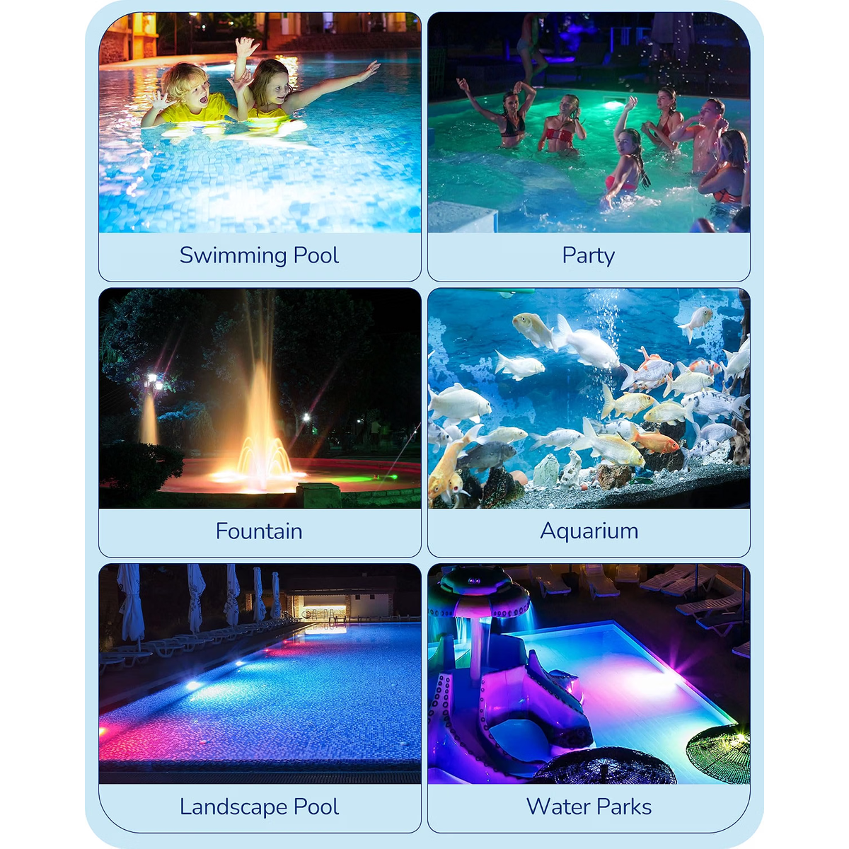 10In 12V RGBW Inground Pool Light, IP68 Remote Control, 100FT Cord