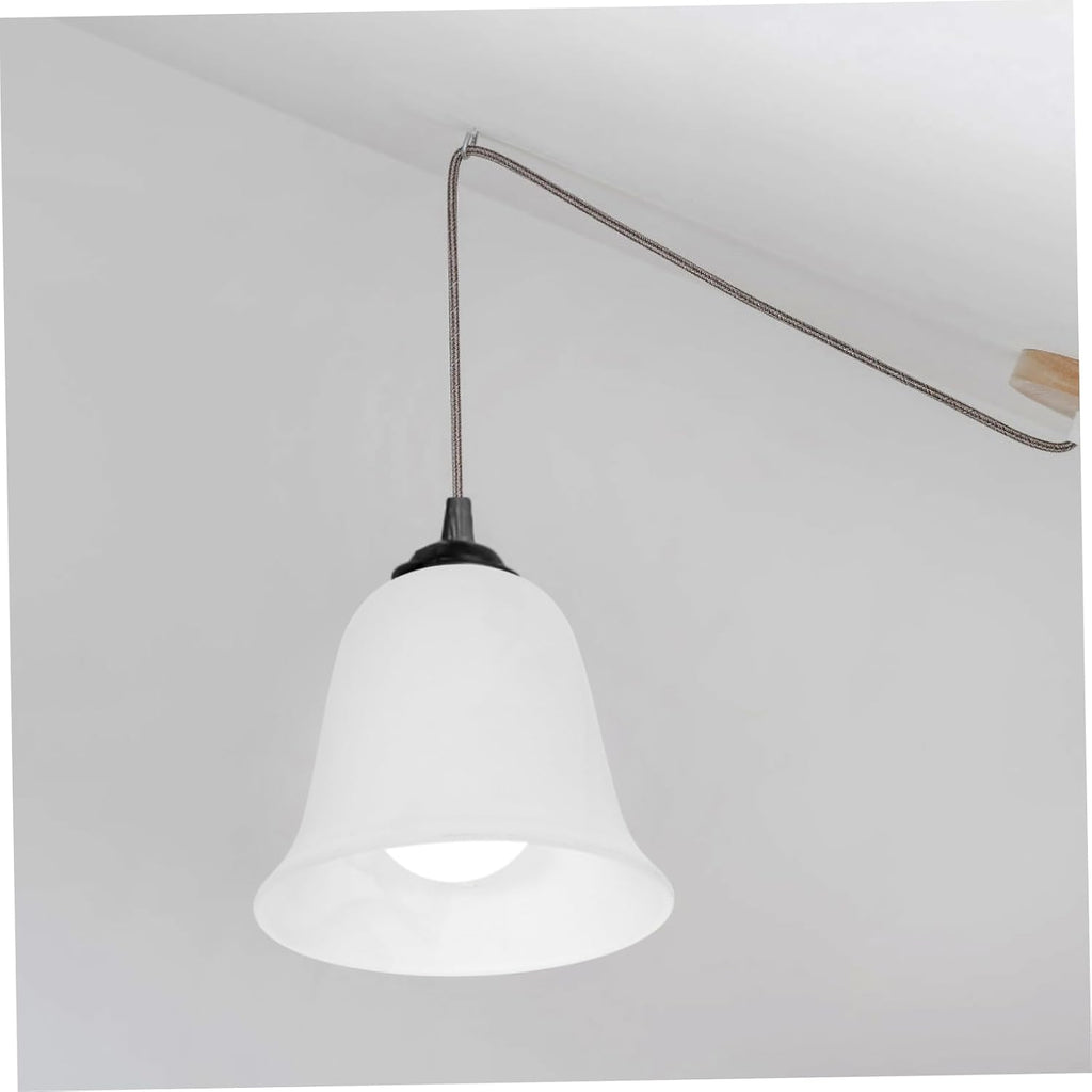 Glass Lamp Shade for Pendant Light, White E27 Simple Style Replacement Living Room Bedroom Use, Decorative Effect and Eye Protection, Easy Install