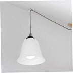 Glass Lamp Shade for Pendant Light, White E27 Simple Style Replacement Living Room Bedroom Use, Decorative Effect and Eye Protection, Easy Install