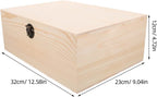 Retro Jewelry Case Wooden Box with Hinged Lid and Front Clasp Dresser or Bedside Use, Holds Jewelries and Small Sundries, Multipurpose Wooden Storage with Easy Open Close