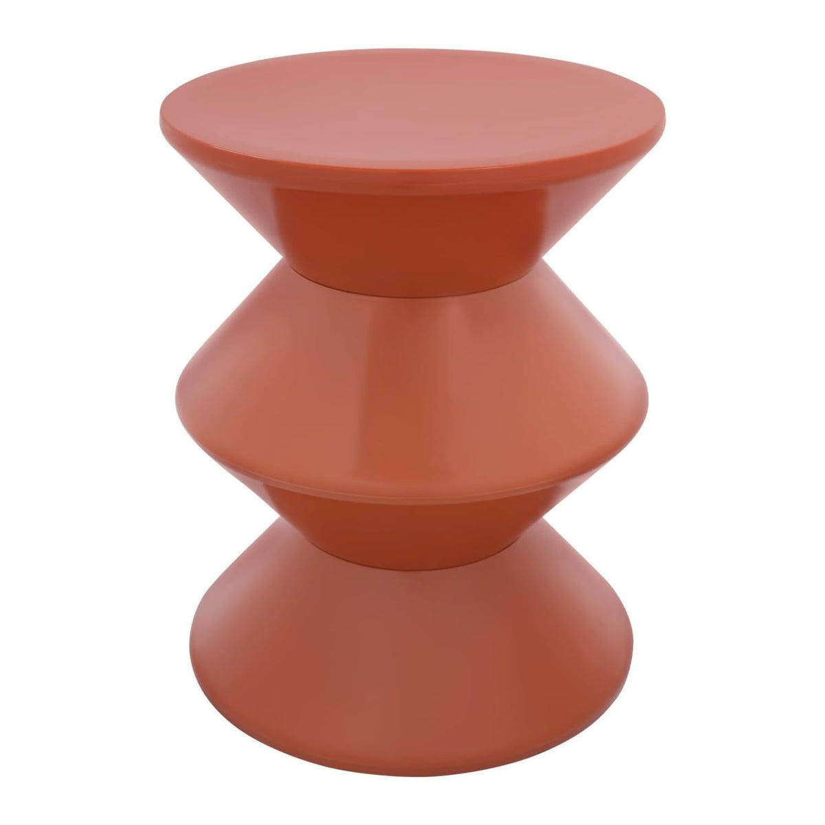 Modern Hourglass Round Ottoman Stool Plastic Footstool Side Table