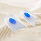 Silicone Heel Cushion Insoles for Men, One Pair, White Anti Skid Support, Motion Control and Stability, Athletic Use, Free Size Fit