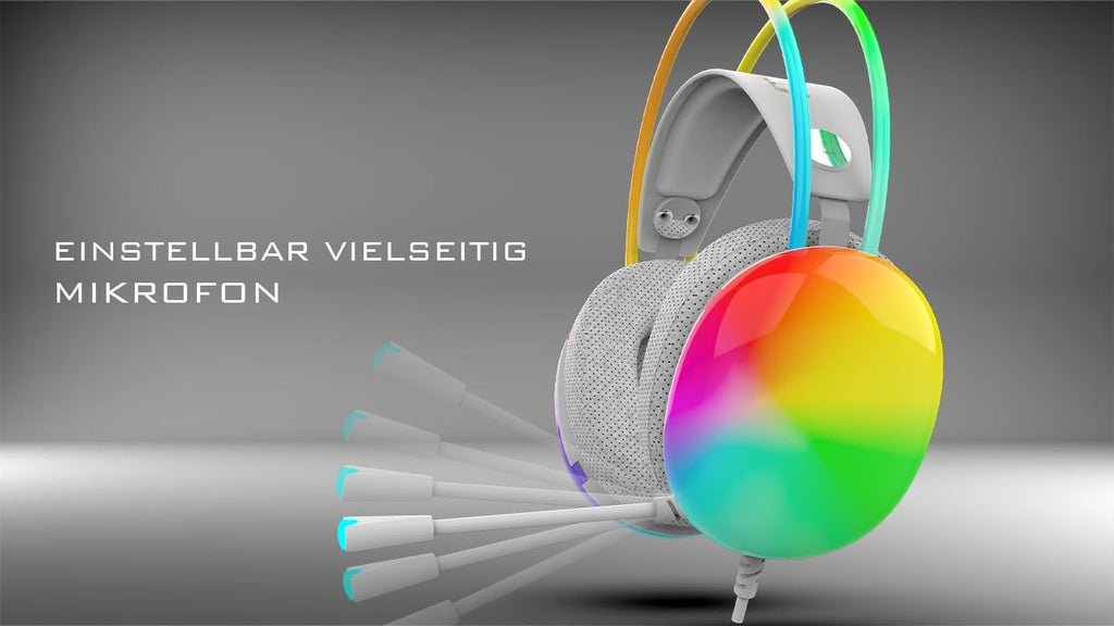 IGK-X8S Gaming Headset - 7.1 Virtual Surround Sound, RGB Lighting, 50mm Driver, USB Cable, Noise Cancelling Microphone, Volume Control, Compatible with PC/PS5, 320g Lightweight