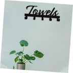 Multi-Functional Black Iron Towel Hook Wall Mount for Kitchen Bathroom Wardrobe Hanger for Clothes Coats Swimwear and Towels
