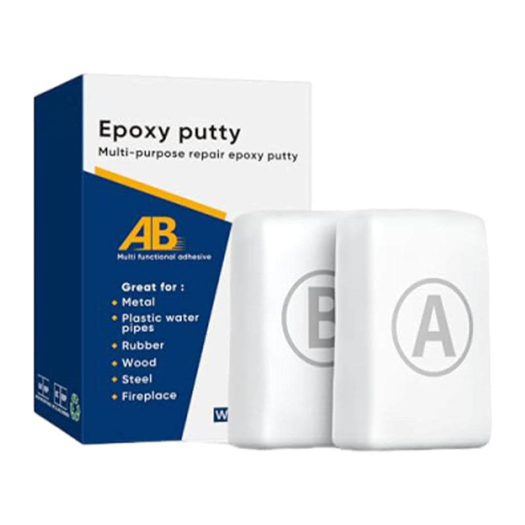 Steel Epoxy Putty Reinforced Repair for Wood Metal Plastic (White) Strong Repair Performance For Fixing Cracks, Holes And Damage On Wood, Metal, Plastic, Tile And Glass Surfaces.