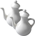 2pcs Ceramic Vinegar Pot Vinegar Dispenser Syrup Cruet Bottle Olive Oil Bottle Dispenser Ceramic Oil Dispenser Sauce Pitcher Kitchen Multifunction Ceramics Sauce Pot White
