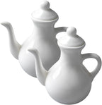 2pcs Ceramic Vinegar Pot Vinegar Dispenser Syrup Cruet Bottle Olive Oil Bottle Dispenser Ceramic Oil Dispenser Sauce Pitcher Kitchen Multifunction Ceramics Sauce Pot White