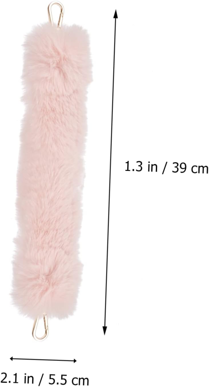 Plush Handbag Strap Replacement for DIY Purse Making Pink Versatile Removable Design, Easy Installation, Beaded Purse Projects, Decorative Belt Use, Handbag Craft Supplies