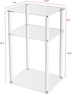 Acrylic End Table, Clear 3-Tier Side Table for Bedroom & Living Roo