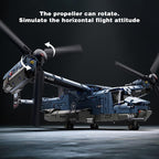 Military Helicopter Building Blocks, V-22 Osprey Model Kit, 1,486 Pieces