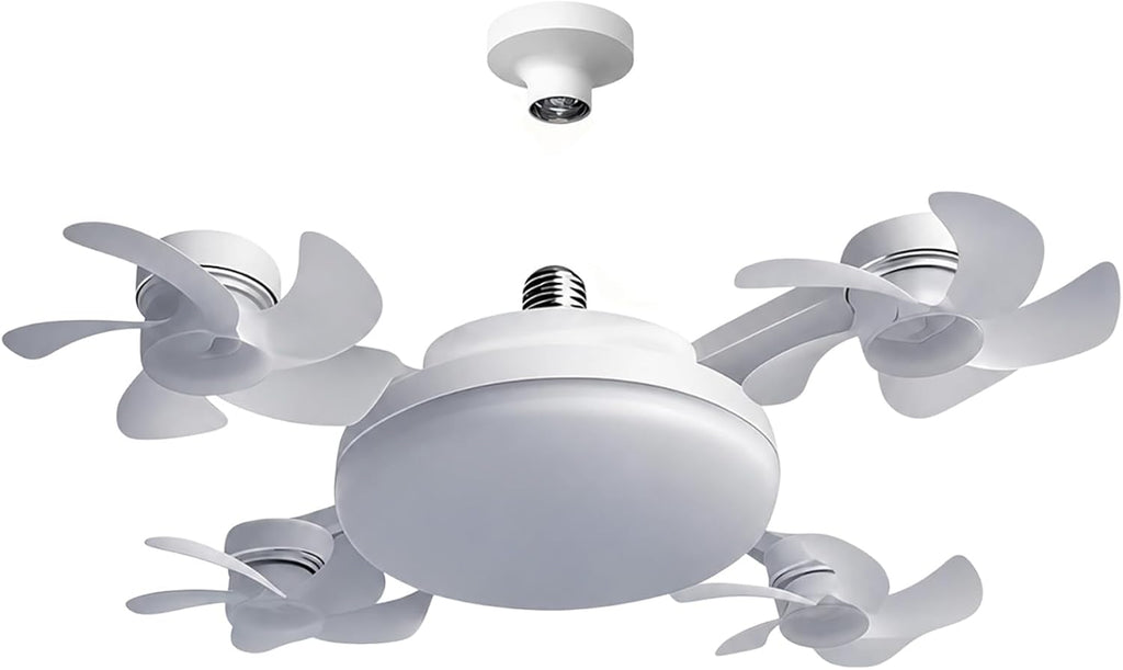 Socket Fan Light With Remote, LED Ceiling Fan Light, Socket Ceiling Fan With Light, 3 Speeds Fan And 3 Color Temperatures