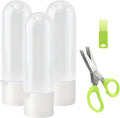 3 Pack Herb Saver for Refrigerator with 5-Blade Herb Scissors Fresh Herb Keeper Clear Preservation Bottle Cilantro Storage Container for Herbs Asparagus Mint Parsley Extends Freshness