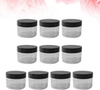 10pcs Ml Plastic Empty Cream Jar with Black Lid for Travel