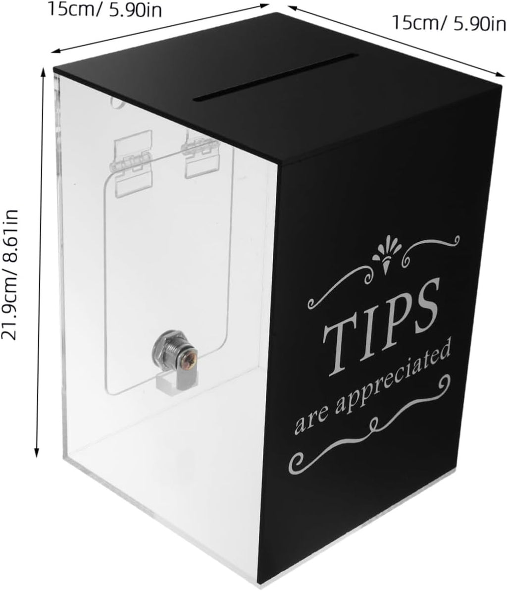Acrylic Tip Box Lock for Donation and Suggestion Collection Versatile Raffle Container for Bars Restaurants and Musicians